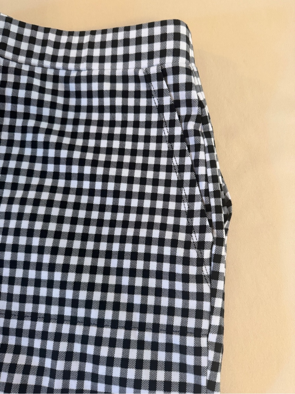 Susan Graver QVC Black White Gingham Crop Pants 2XP Cotton Stretch Pull On - Picture 8 of 12